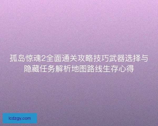 孤岛惊魂2全面通关攻略技巧武器选择与隐藏任务解析地图路线生存心得