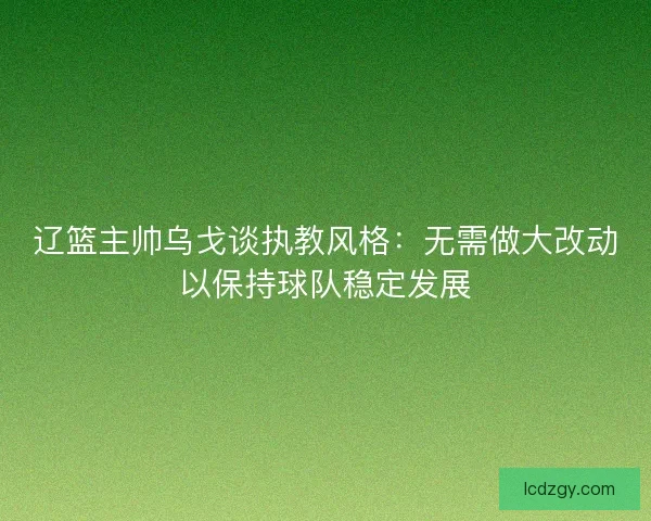 辽篮主帅乌戈谈执教风格：无需做大改动以保持球队稳定发展